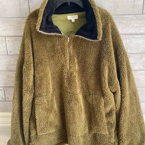 Umgee large fluffy half zip up crewneck
